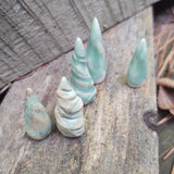 Set of 5 Tiny Trees Pair Pale Sage Green Cone Trees Set #1