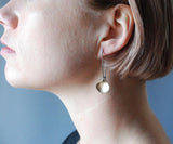 Golden Onion Earring--Brushed Gold Filled Metal on Oxidized Silver Kidney Earwires