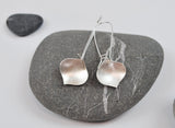 Silver Onion Earring--Brushed Recycled Silver on Silver Kidney Earwires