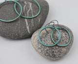 Seafoam Enameled Hoops Large and Small Sizes