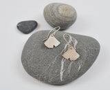 Small Ginkgo Dangle Earring Recycled Sterling Silver Leaf on Silver Hook