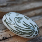 Snowdrops "Stone" in Porcelain Elongated Small Oval