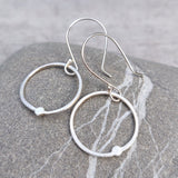 Flattened Drop Small Hoops in Recycled Sterling Silver