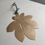 Chestnut Leaf Hand Sawed Heirloom Brass Ornament