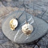 Golden Textured Pomegranate Earring--Brushed Gold Filled on Silver Kidney Earwires