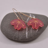 Cherry Blossom Earring in Pale Matte Pink Acrylic on Gold Filled Hooks