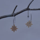 Jem Star in Gold Filled on Oxidized Silver Hoop Large Size