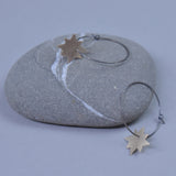 Jem Star in Gold Filled on Oxidized Silver Hoop Large Size