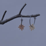 Jem Star in Gold Filled on Oxidized Silver Hoop Small Size
