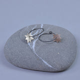 Jem Star in Gold Filled on Oxidized Silver Hoop Small Size