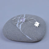 Jem Star in Recycled Silver on Silver Hoop Small Size