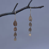 Four Petals Dangle Earring Gold Filled with Sterling Silver Connectors