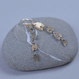 Four Petals Dangle Earring Gold Filled with Sterling Silver Connectors