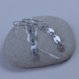 Four Petals Dangle Earring Oxidized Recycled Sterling Silver