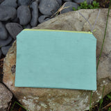 Rock Pool on Seafoam Green Linen/Cotton Lined Zipper Bag