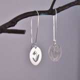 Snowdrops Silhouette Earring Recycled Sterling Silver on Silver Hook