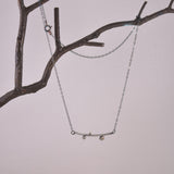 Sprout Branch Necklace-- Oxidized Recycled Silver