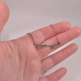 Sprout Branch Necklace-- Oxidized Recycled Silver