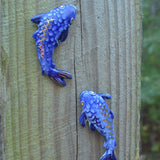 Wall Fish Pair in Cobalt Blue with Gold Lustre Set #1