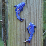 Wall Fish Pair in Cobalt Blue with Gold Lustre Set #2