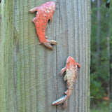 Wall Fish Pair in Orange with Gold Lustre Set #2