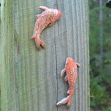 Wall Fish Pair in Orange with Gold Lustre Set #3