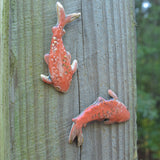 Wall Fish Pair in Orange with Gold Lustre Set #4