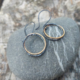 Double Hoop Earrings in Recycled Sterling Silver and Gold Filled Wire