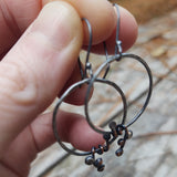 Small Berry Vine Hoop Earrings in Recycled Sterling Silver with Copper Accents