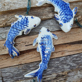 Porcelain Fish Cobalt Blue with Gold Lustre Details