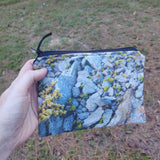 Moss in the Rocks Pouch-- Ireland Photograph on Linen/Cotton Lined Zipper Bag