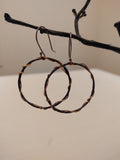 Grapevine Hoop Earrings in Recycled Sterling Silver with Gold Filled Wire Accents