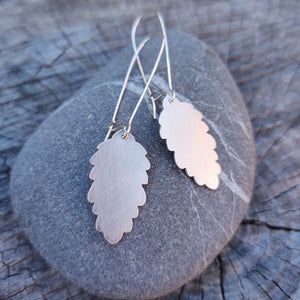 Large Fir Cone Dangle Earring Recycled Sterling Silver Leaf on Silver Hook