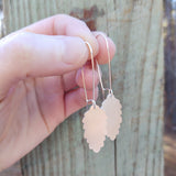 Large Fir Cone Dangle Earring Recycled Sterling Silver Leaf on Silver Hook