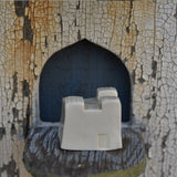Adobe House #1 in Porcelain with Clear Glaze and Cactus and Agave