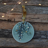 Cedar on Celadon Porcelain with Gold Lustre Details Size Large