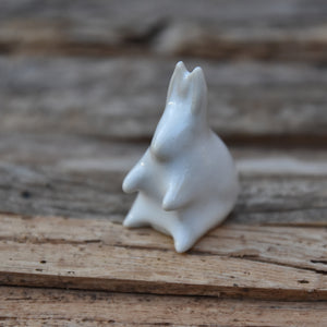 Chubby Bunny in Matte White Glaze on Porcelain