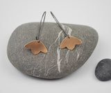 Golden Lotus Earring--Brushed Gold Filled Metal on Oxidized Silver Kidney Earwires