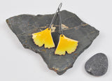 Fall Yellow Ombre Ginkgo on Oxidized Silver Hook