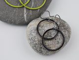 Denim Enameled Hoops Large and Small Sizes
