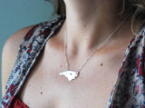 Petite NC in Oxidized Silver- Heart over the Triangle, Central NC
