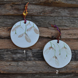 Maple Seeds on Porcelain with Underglaze Details Size Large