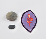 Embroidered Felt Brooch-- Lavender on Purple