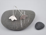 Silver Lotus Earring--Brushed Recycled Silver on Silver Kidney Earwires