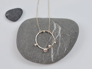Sprout Hoop Necklace in Recycled Sterling Silver
